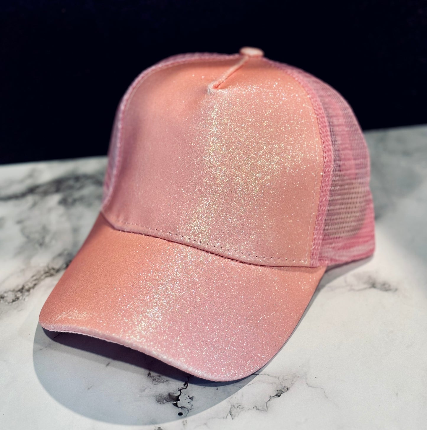 Ladies TX Glitter Hats with High Pony Tail Spot