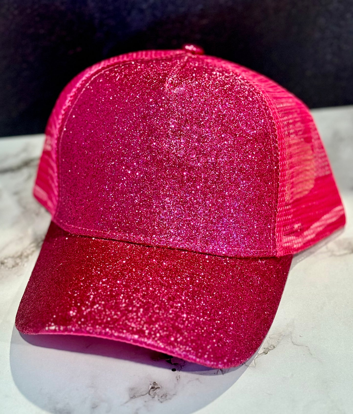 Ladies TX Glitter Hats with High Pony Tail Spot