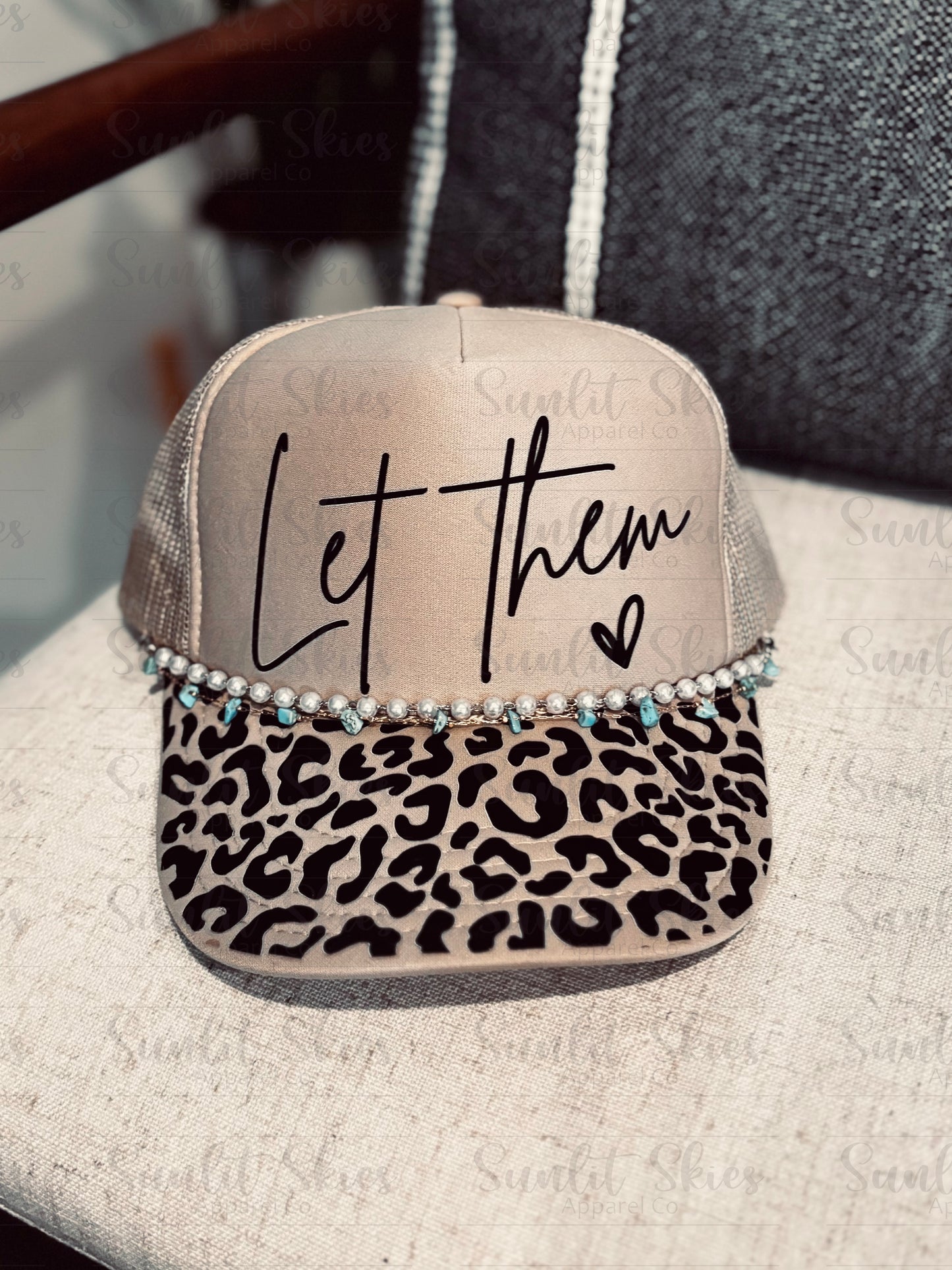 Ladies "Let Them" Fancy Trucker Hat with Chains