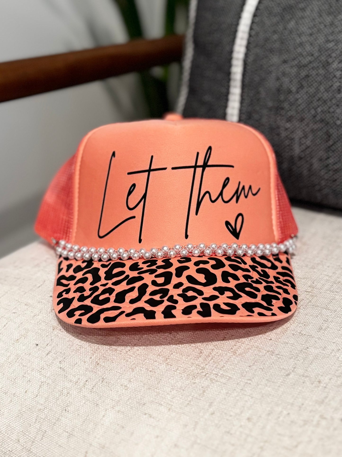 Ladies "Let Them" Fancy Trucker Hat with Chains