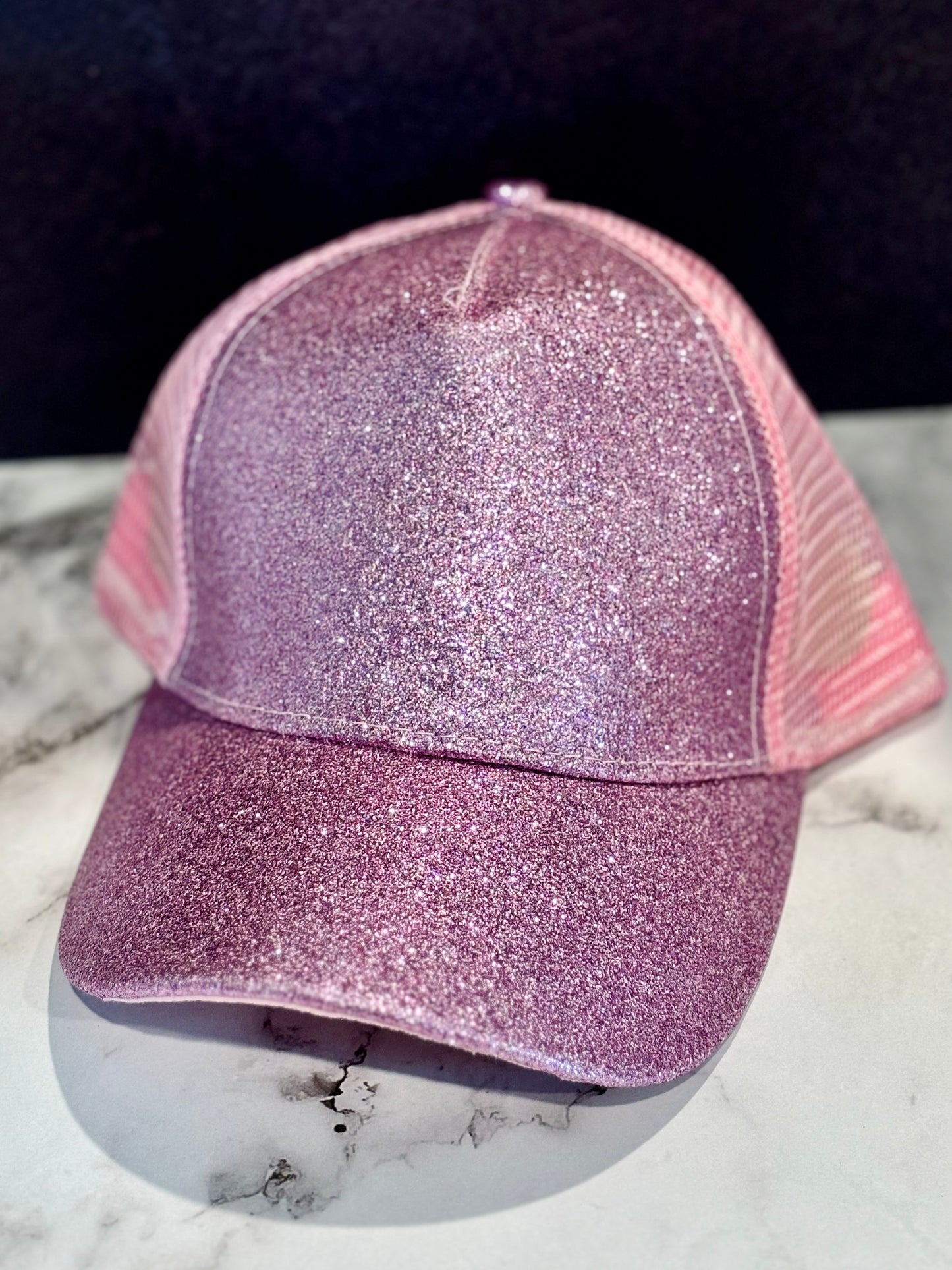 Ladies TX Glitter Hats with High Pony Tail Spot