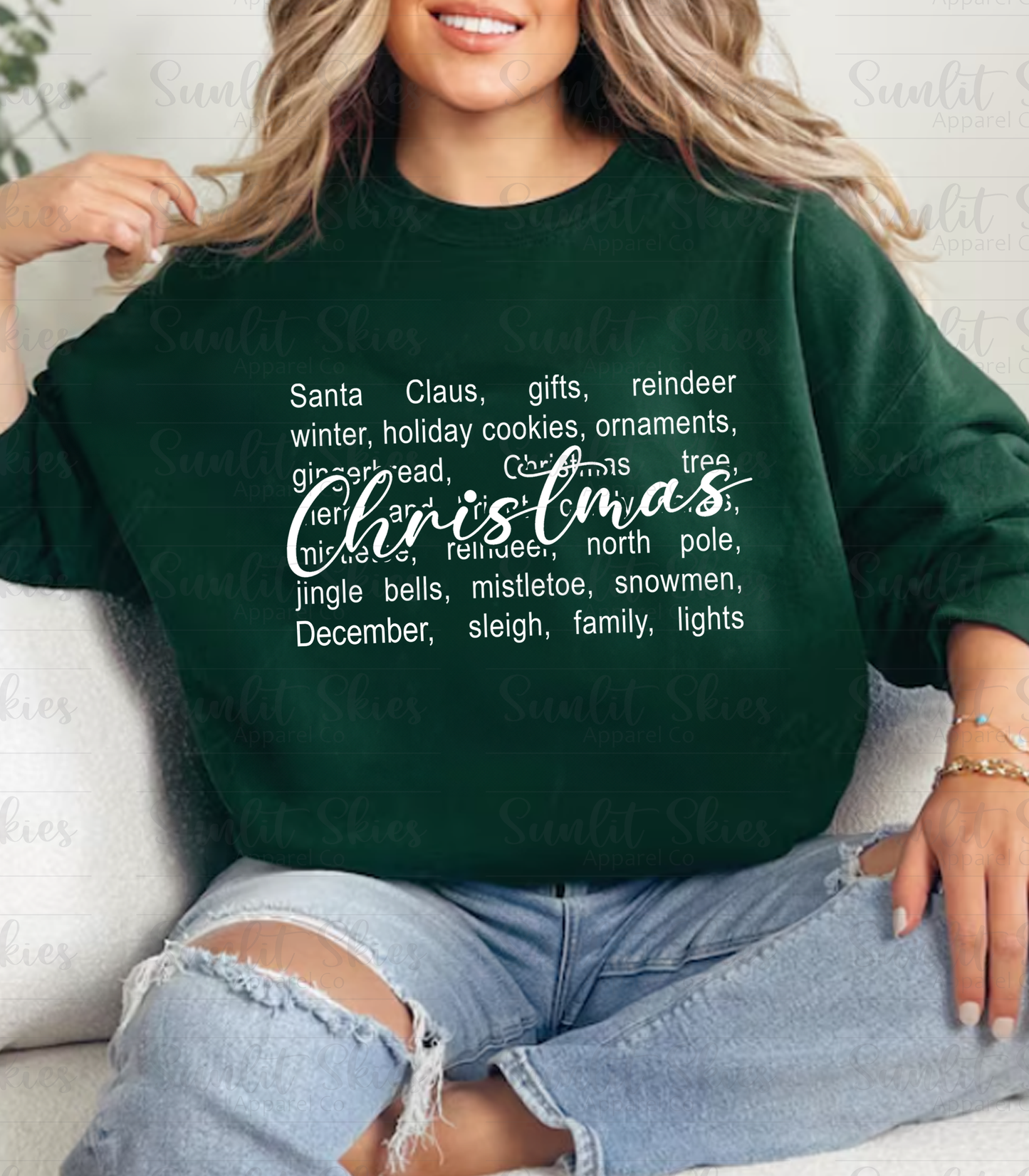 Christmas Words Crewneck Sweatshirt