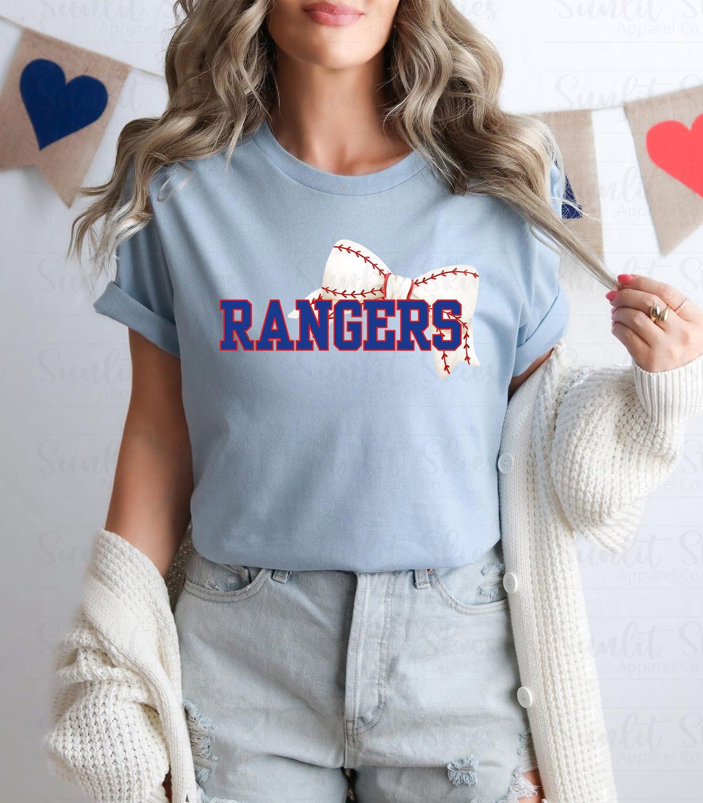 Rangers Baseball Bow T-Shirt