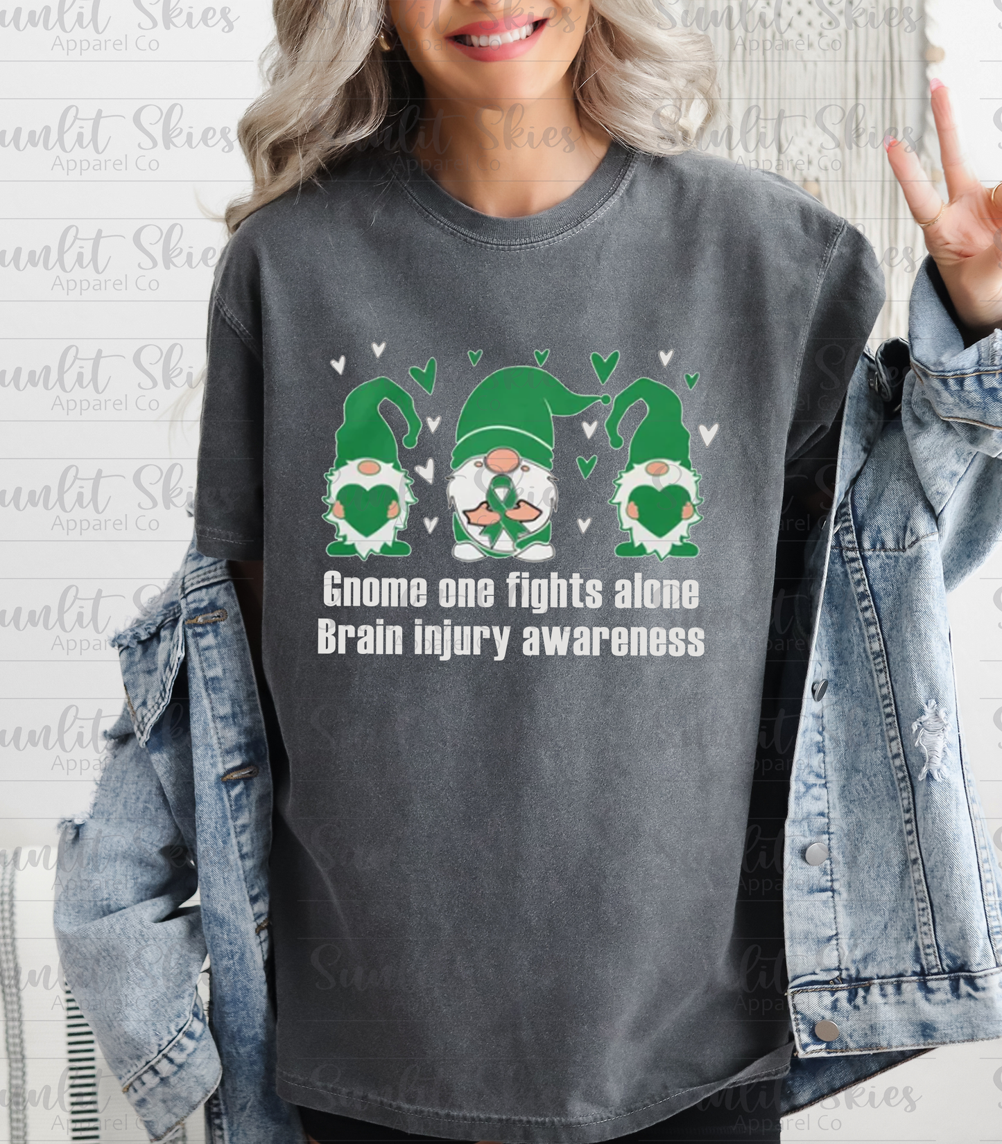 Gnome One Fights Alone - TBI Awareness T-Shirt