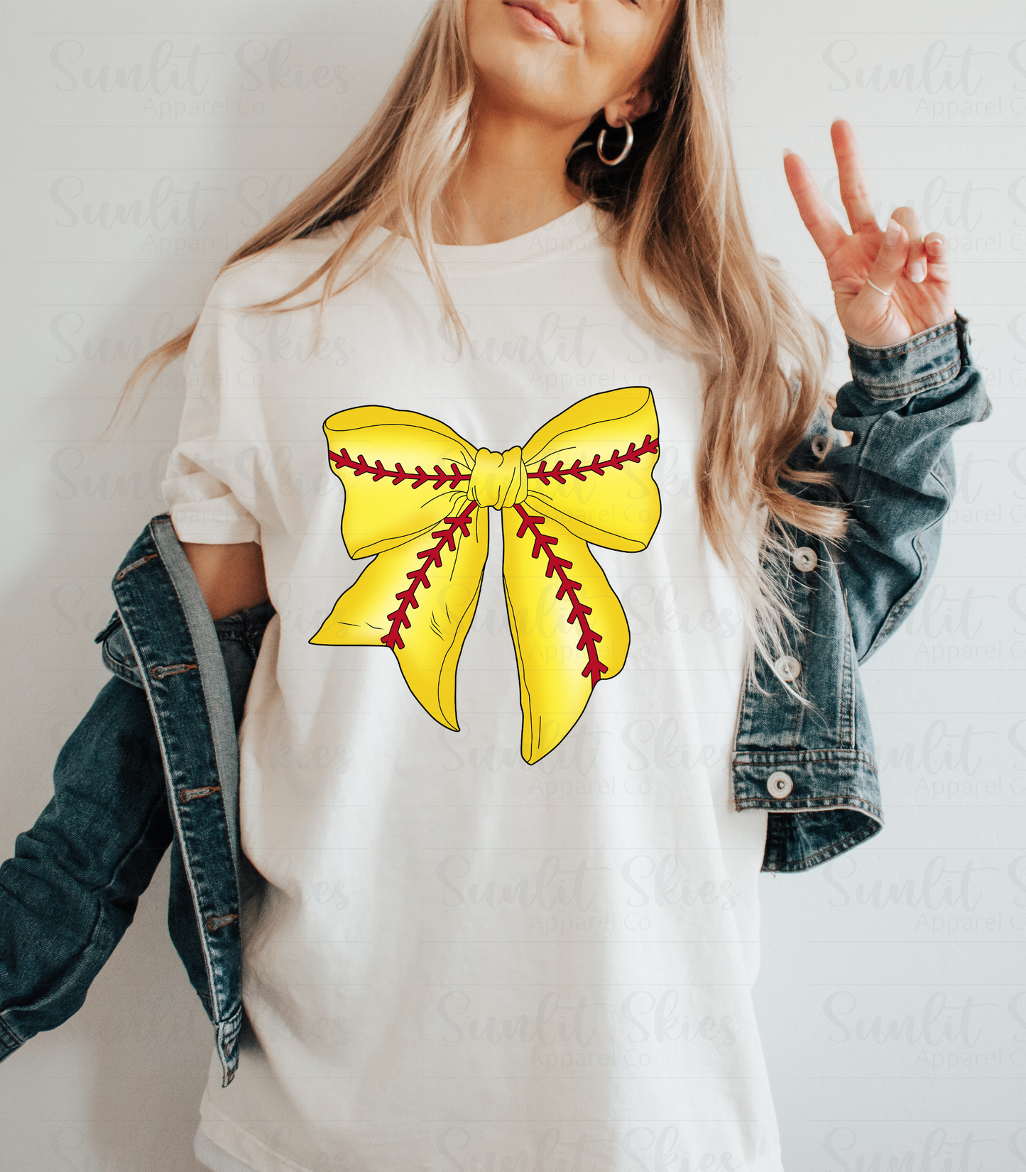 Softball Bow Women's Everyday Graphic Tshirt - Soft Fabric, Ideal for Casual Wear, Women's Womenswear Top