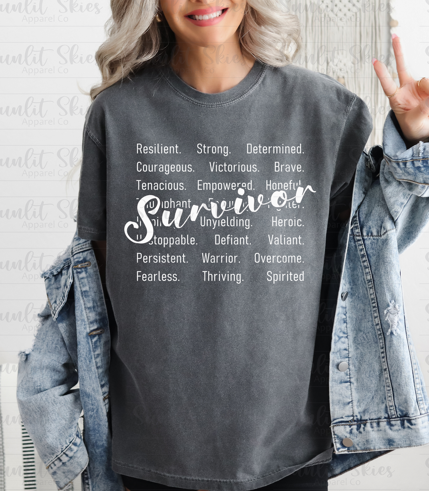 Survivor Words Text T-shirt