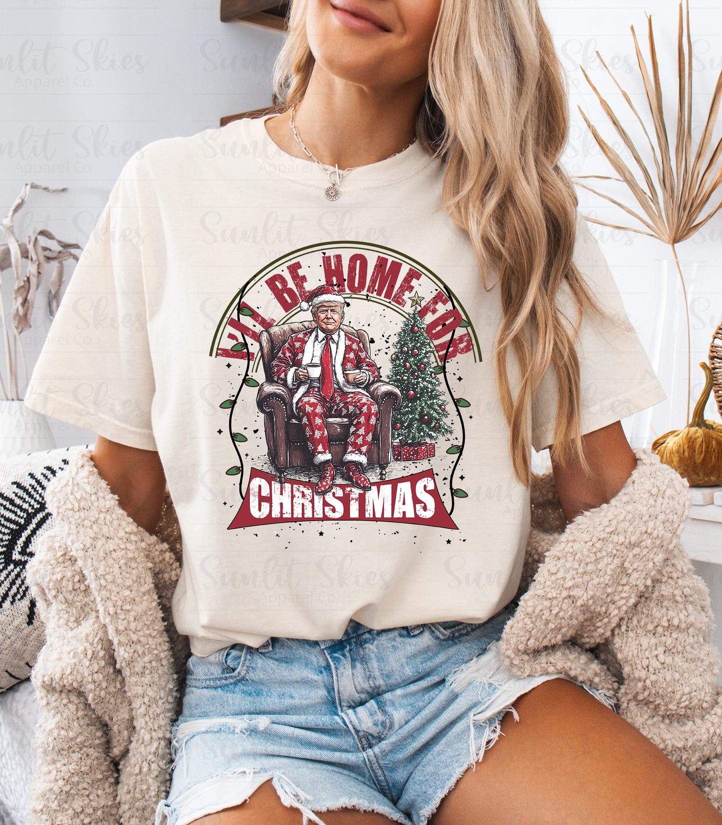 Trump I'll Be Home For Christmas T - Shirt