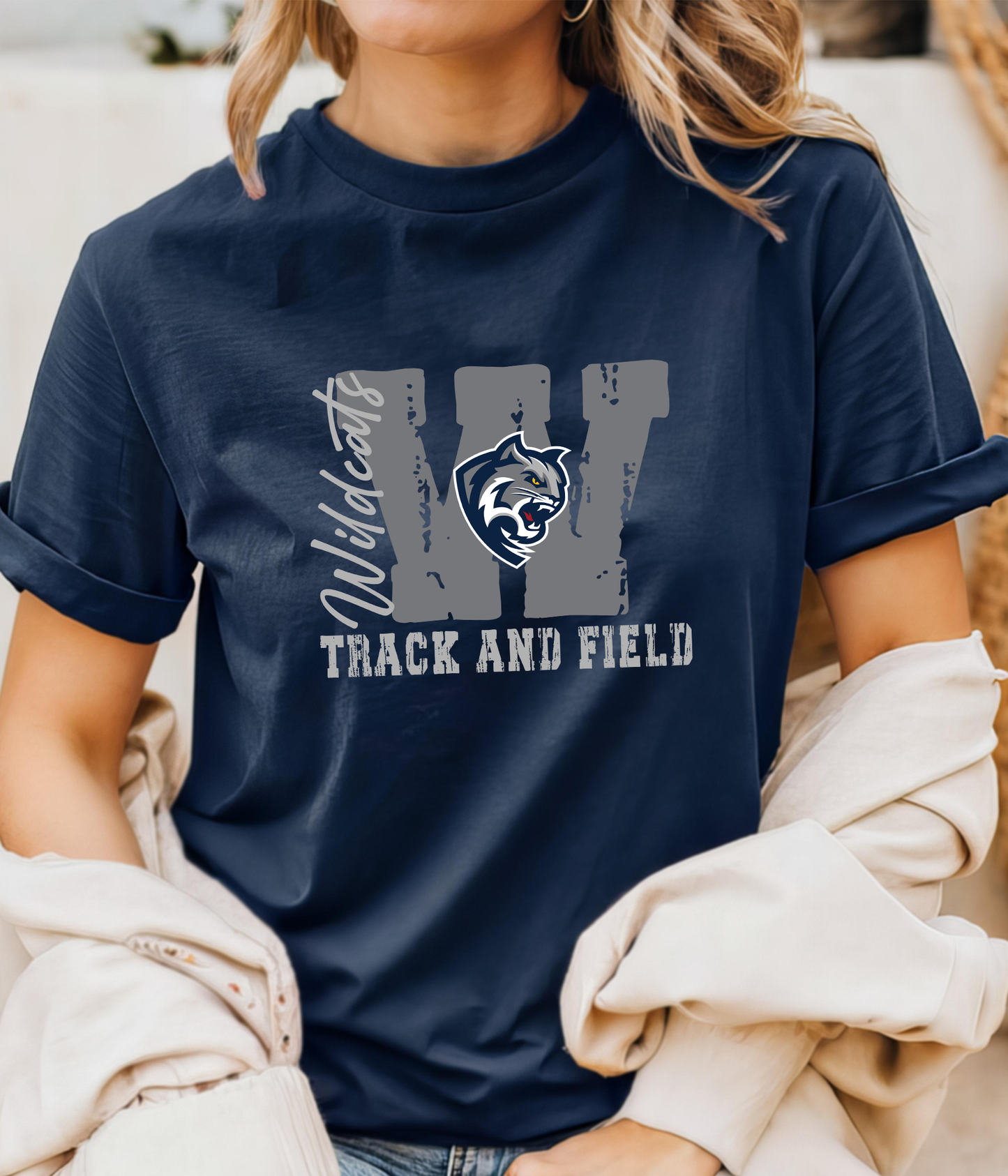 W Wildcats Track and Field T-Shirt