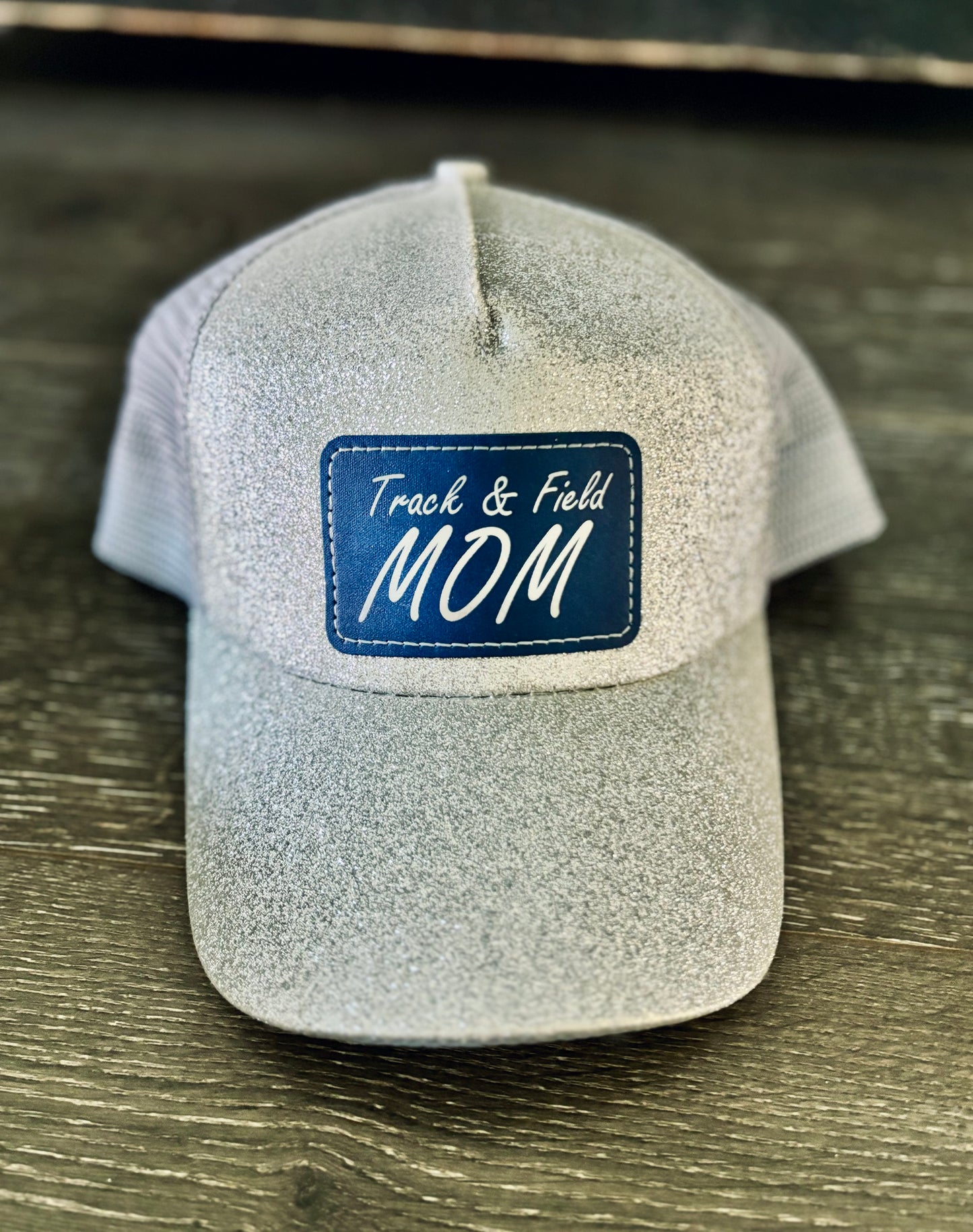 Track and Field MOM Glitter Hat