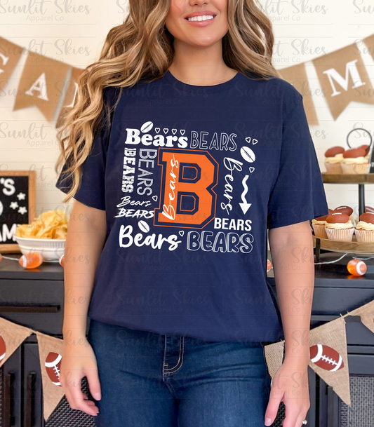 Chicago Bears Fun Text T-Shirt