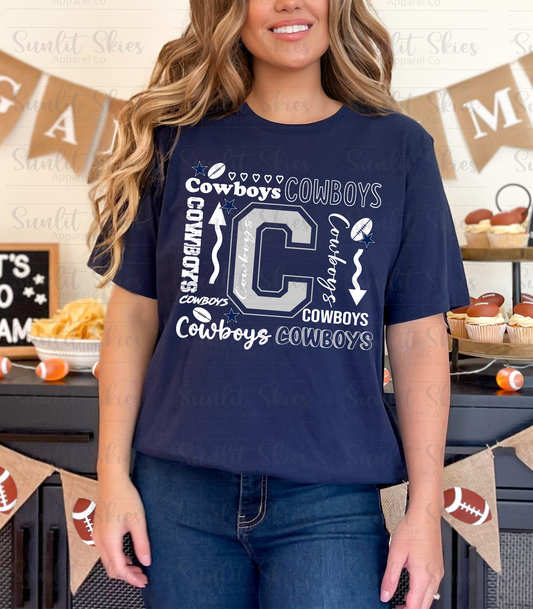 Dallas Cowboys Fun Fonts T-Shirt