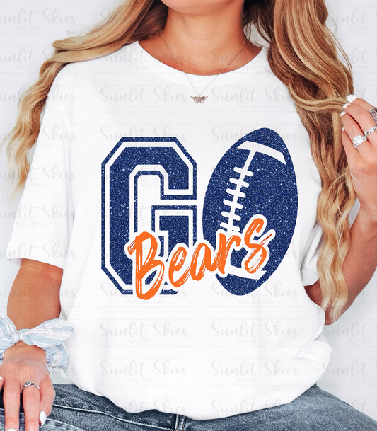 Go Bears Football Graphic T-Shirt