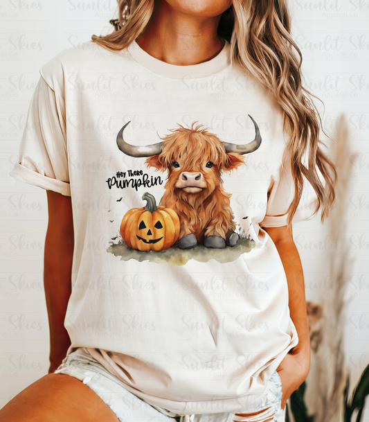 Hey There Pumpkin Highland Cow T-Shirt