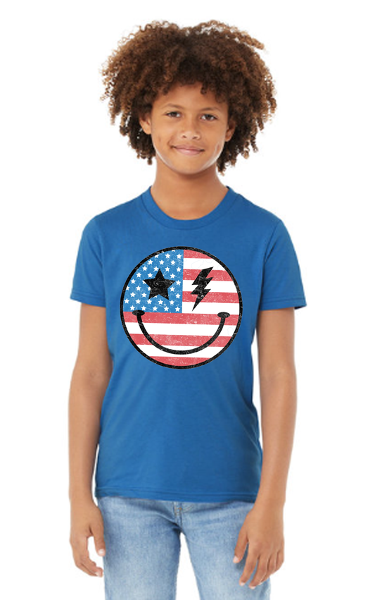 Youth Smiley 4th of July T-Shirt