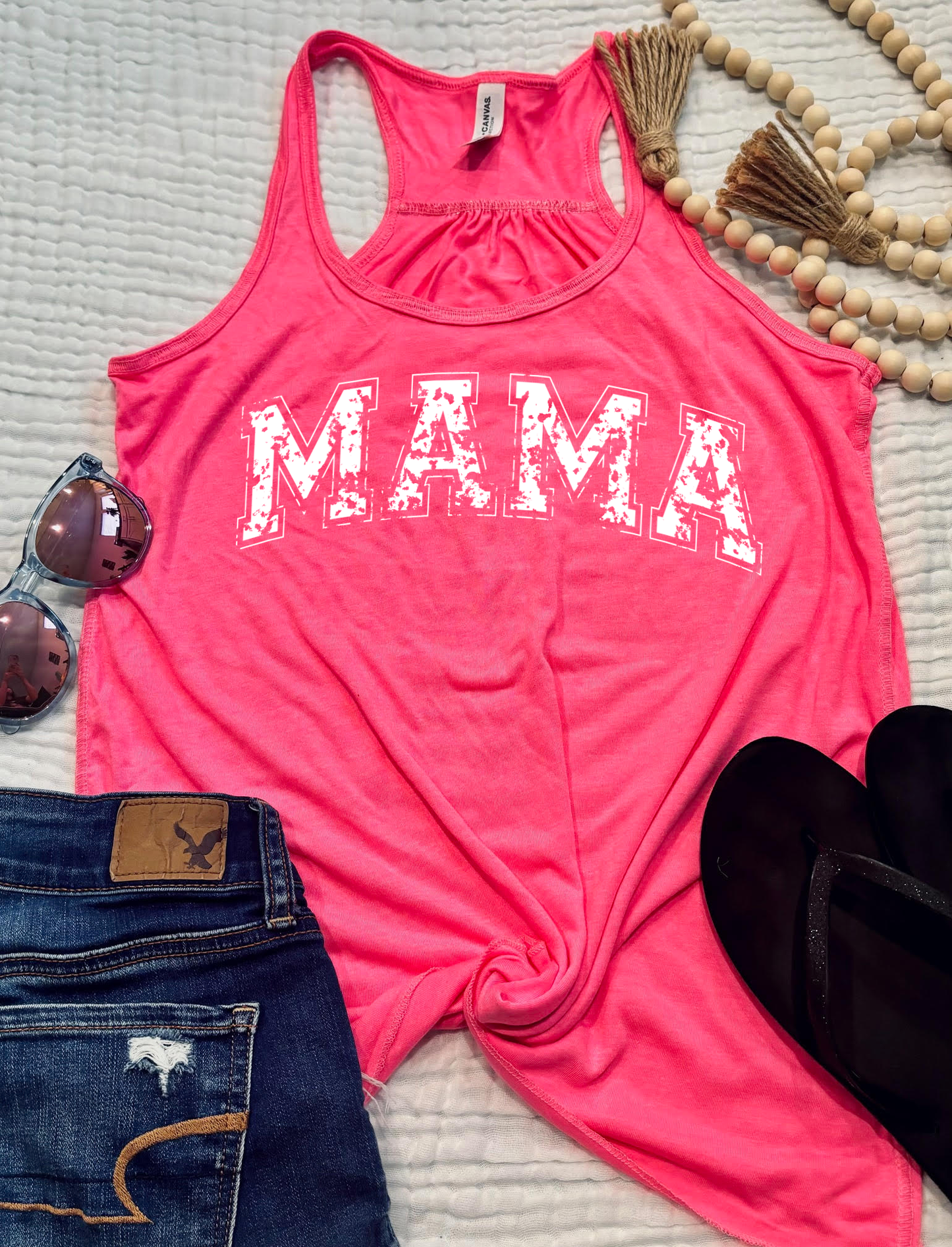 MAMA Neon Pink Tank