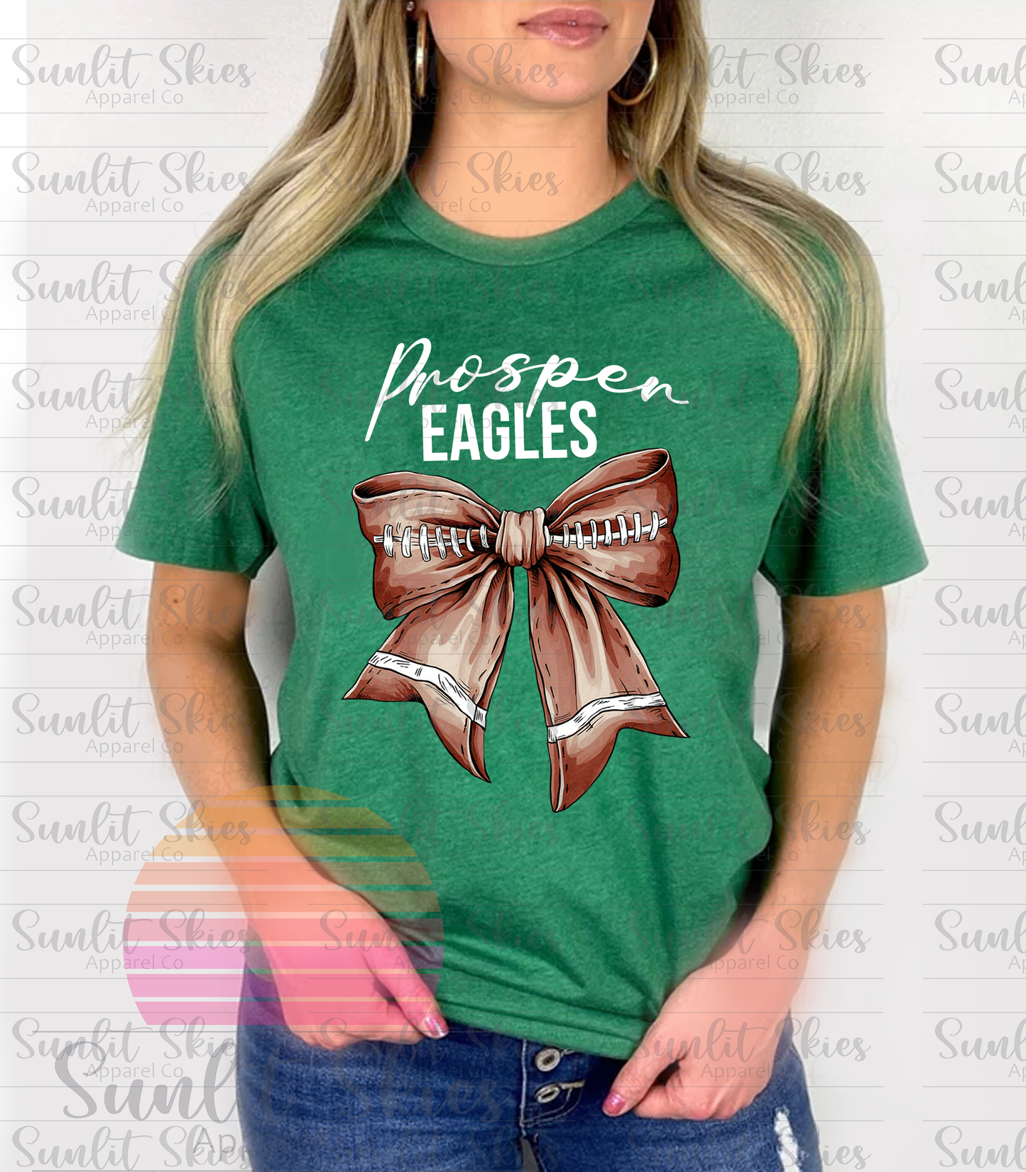 Prosper Eagles Football Bow Graphic Tee