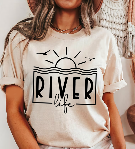 River Life Sunset Graphic Tee