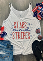 Stars and Stripes White Slouchy Tank