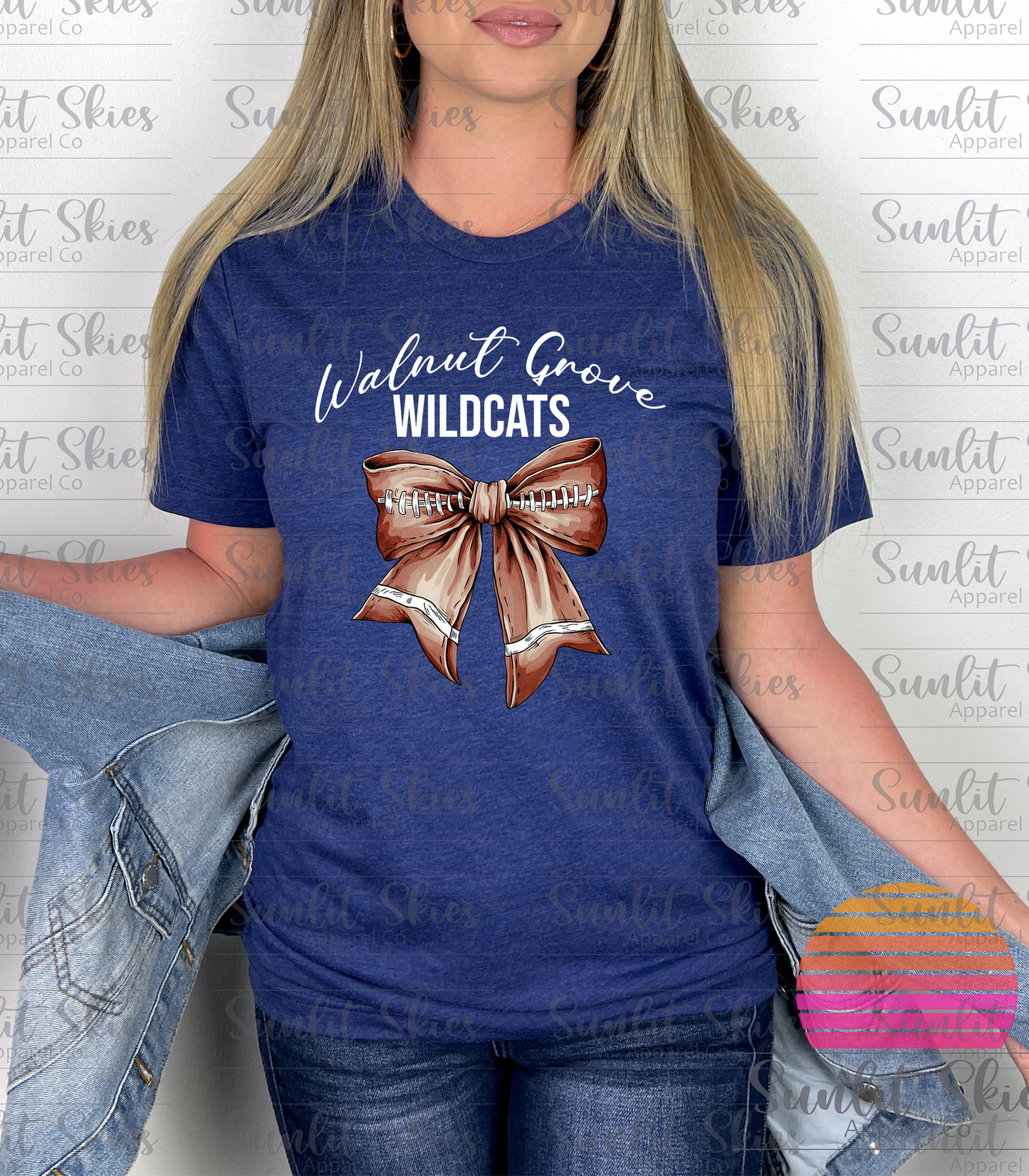 Walnut Grove Wildcats Football Bow Graphic Tee