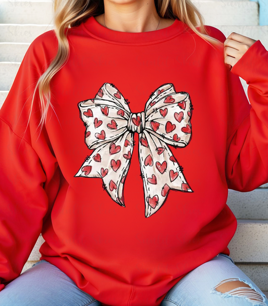 Cute Heart Bow Crewneck Sweatshirt