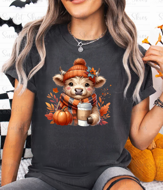 Highland Cow - Coffee and Fall Things T-shirt