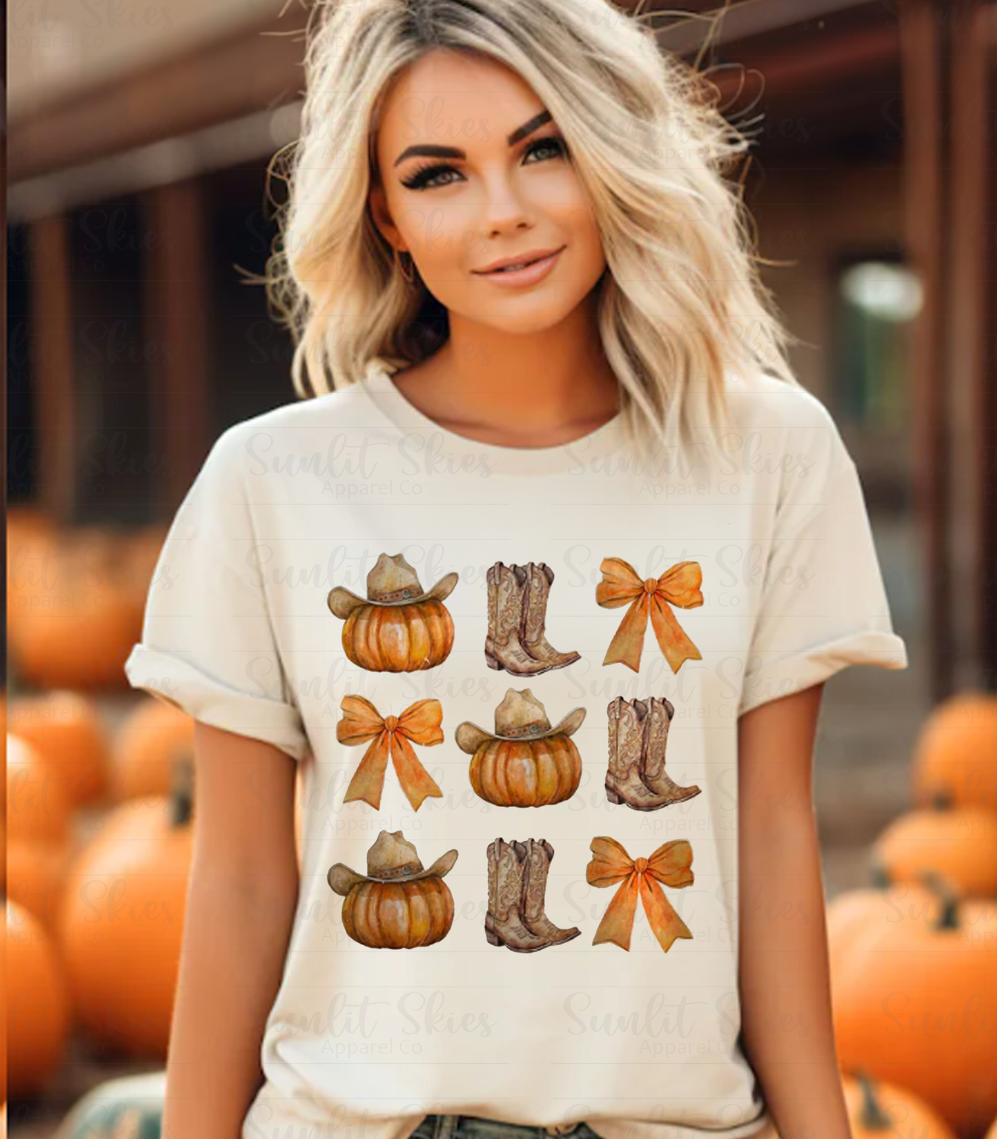 Pumpkins, Boots, and Bows T-Shirt