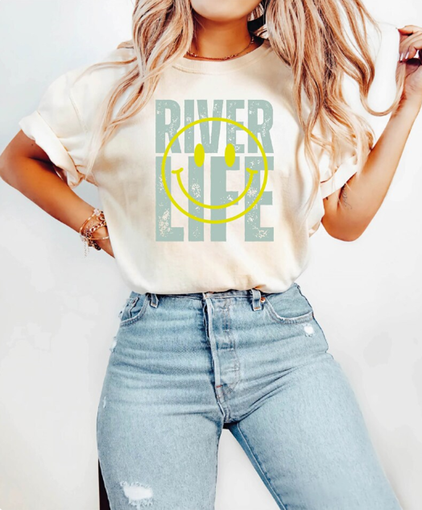 River Life Smiley Graphic Tee