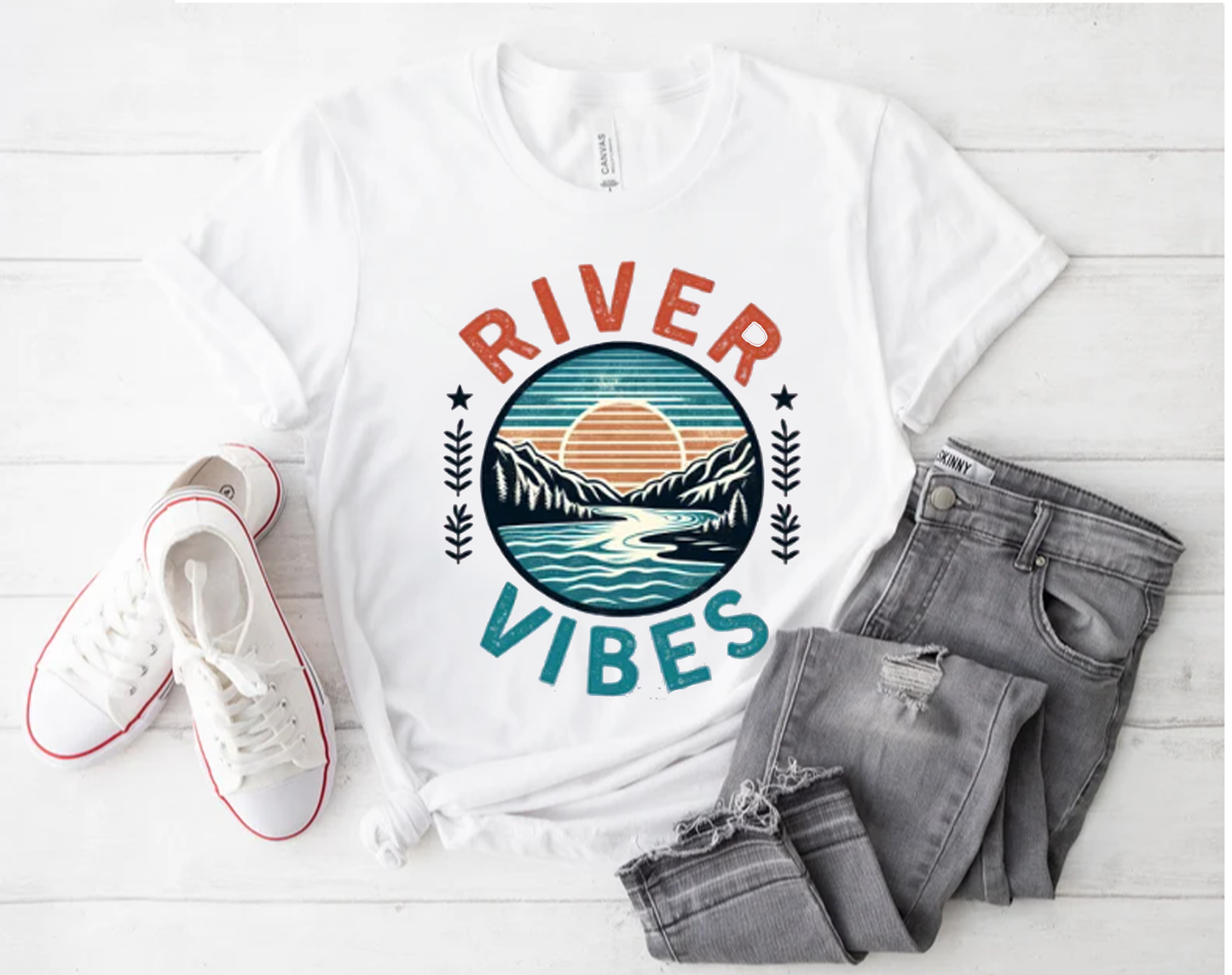 River Vibes Sunset View Graphic Tee