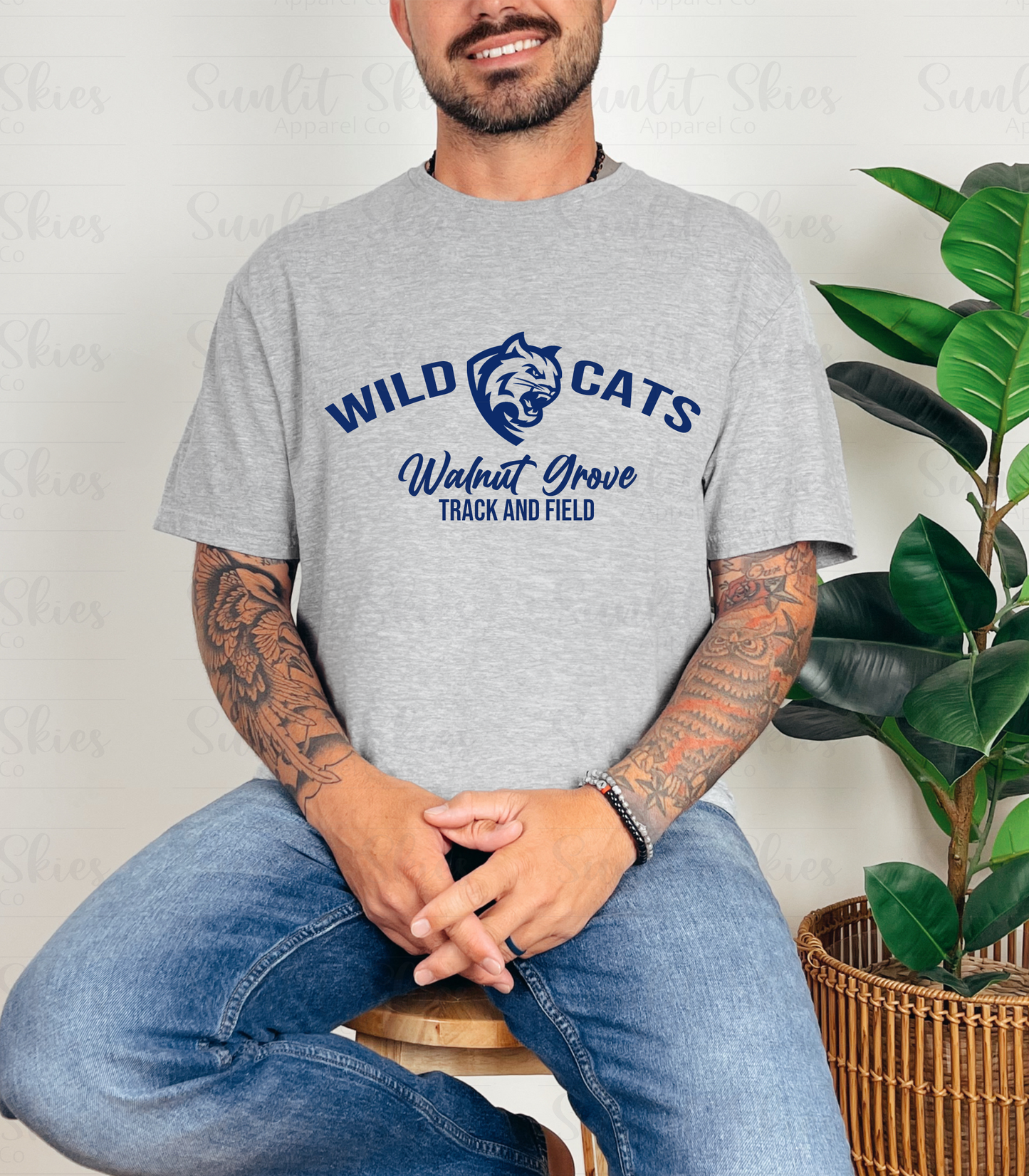 Wildcats Logo Walnut Grove Track and Field T-Shirt